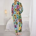 thumbnail image 5 of Junzan Cute Dogs Collage Print Womens Pajama Sets,Long Sleeve Button Down For Women Pjs 2 Piece, 5 of 9