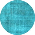 thumbnail image 1 of Ahgly Company Indoor Round Abstract Light Blue Modern Area Rugs, 4' Round, 1 of 4