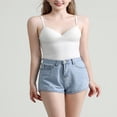 thumbnail image 3 of Women Padded Bra Spaghetti Strap V Neck Vest Cami Tank Tops Shirt Blouse, 3 of 5