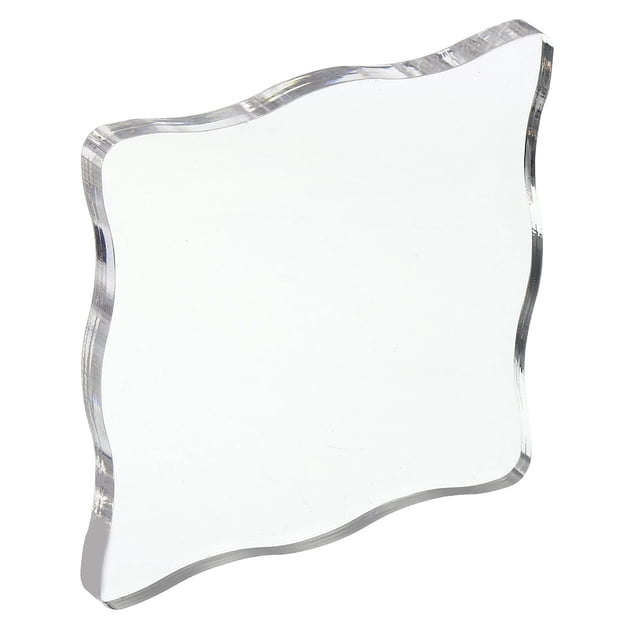 Unique Bargains 4' x 4' Acrylic Stamp Block Clear Stamping Block Decorative Mounting Blocks Head Shape