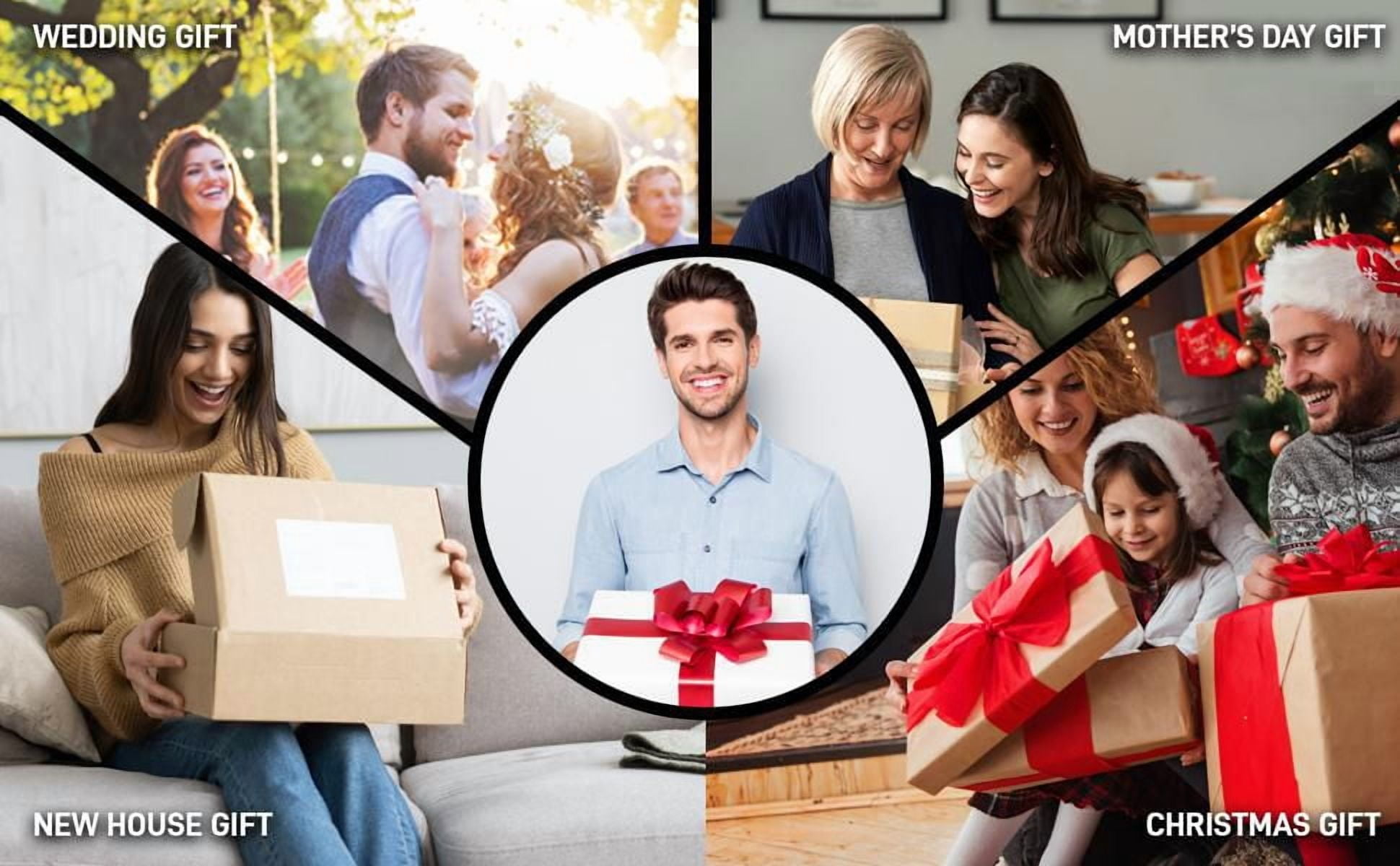 6-Piece Kitchen Knife Set with Wood Grain Handles and Acrylic Stand – Seville Collection