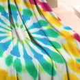 thumbnail image 3 of Colorful Rainbow Tie Dye Spiral Pattern Blanket,Comfortable Soft Flannel Throw Blanket,All Season,Warm Lightweight Blankets for Sofa Bed Couch Living Room Chair,30"x40", 3 of 4