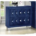 thumbnail image 5 of Modern 5Pc Queen Size Bed Dresser Mirror Nightstand Set Master Bedroom Furniture Blue Velvet, 5 of 5