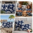 thumbnail image 5 of Navy Blue Starfish Coastal Outdoor Waterproof Pillow Covers, Shell Summer Beach Nautical Decorative Square Throw Pillowcase Sofa Cushion Sham for Patio/Couch/Chair, 16"x16" 2 Pack, 5 of 8