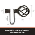 thumbnail image 6 of Sun Zero Cage 3/4” Decorative Blackout Curtain Rod, 66-120", Oil Rubbed Bronze, 6 of 7