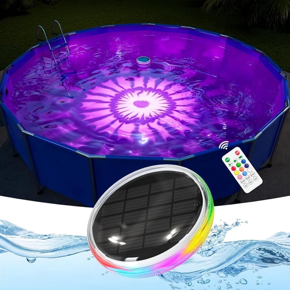 D.FAMILY Solar Floating Pool Lights - Multicolor with Remote Timer, Waterproof for Inground Pool Pond Hot Tub