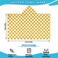 thumbnail image 2 of Yellow and White Checkerboard Pattern Hooded Bath Towel，50"x30" for Ages 3 To 12 Kids, Quick Dry Lightweight Soft Microfiber Hood Beach Towel Cover Up for Kids, 2 of 7