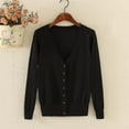 thumbnail image 3 of Cardigan Tricoté pour Femmes Manches Longues Crochet Boutons Courts A, 3 of 4