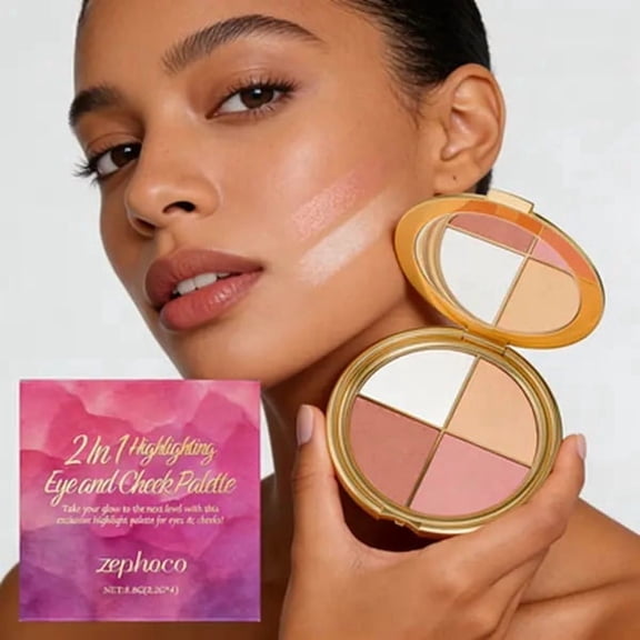 3‑in‑1 Eyeshadow Blush Highlighter, Multi‑Use Eye & Cheek Makeup, Smooth Long‑Lasting, Quick Easy Application for Soft Natural Glow