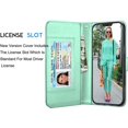 thumbnail image 5 of Tekcoo Wallet Case for iPhone 12 Pro Max / iPhone 12 Mini 2020 Luxury ID Cash Credit Card Slots Holder Carrying Pouch Folio Flip PU Leather Cover [Detachable Magnetic Hard Case] Lanyard - Turquoise, 5 of 6