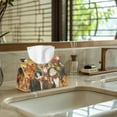 thumbnail image 5 of SEANATIVE Thanksgiving Tissue Box Holder Rectangle PU Leather Tissue Box Cover Portable Maple Leaves Tissue Holder Cute Cat Tissue Box Organizer for Bathroom, Living Room, Office Desk, 2 Pcs, 5 of 7