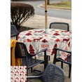 thumbnail image 4 of Outdoor Tablecloth with Umbrella Hole and Zipper, Christmas Tree Square Table Cloth 54x54 Inch Waterproof Tablecloth, Red Black Buffalo Plaid Xmas Elk Snowflake Picnic Table Cover for Patio Camping, 4 of 7