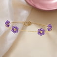 thumbnail image 3 of Pure Collection by Ross-Simons 5.00 ct. t.w. Amethyst Flower Station Bracelet in 14kt Yellow Gold, Women's, Adult, 3 of 5