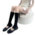 thumbnail image 7 of Women Ballet Leg Warmers, Sheer Tie Strap Scrunch Calf Socks for Layered Outfits, 7 of 7