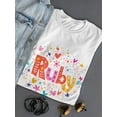 thumbnail image 3 of Ruby Cute Colorful Floral Name T-Shirt Women -Image by Shutterstock, Female x-Large, 3 of 4