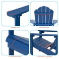 thumbnail image 3 of CHYVARY 4 Peaks Outdoor Patio Adirondack Fire Pit Plastic Chair for Deck, Poolside, Beach and Backyard, Navy Blue, 3 of 6