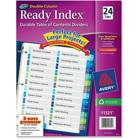 avery ready index customizable