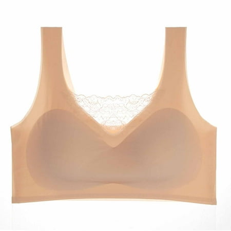 

Azrian Deals Women Bra Lingerie Seamless Plus Size Onepiece Elastic Comfort Vest Bra Underwear