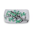 thumbnail image 1 of Anillo de rama de 谩rbol brillante para mujer, anillos de rama de circ贸n de cristal de colores, joyer铆a de fiesta de boda Punk 煤nica, regalo de moda, 1 of 2