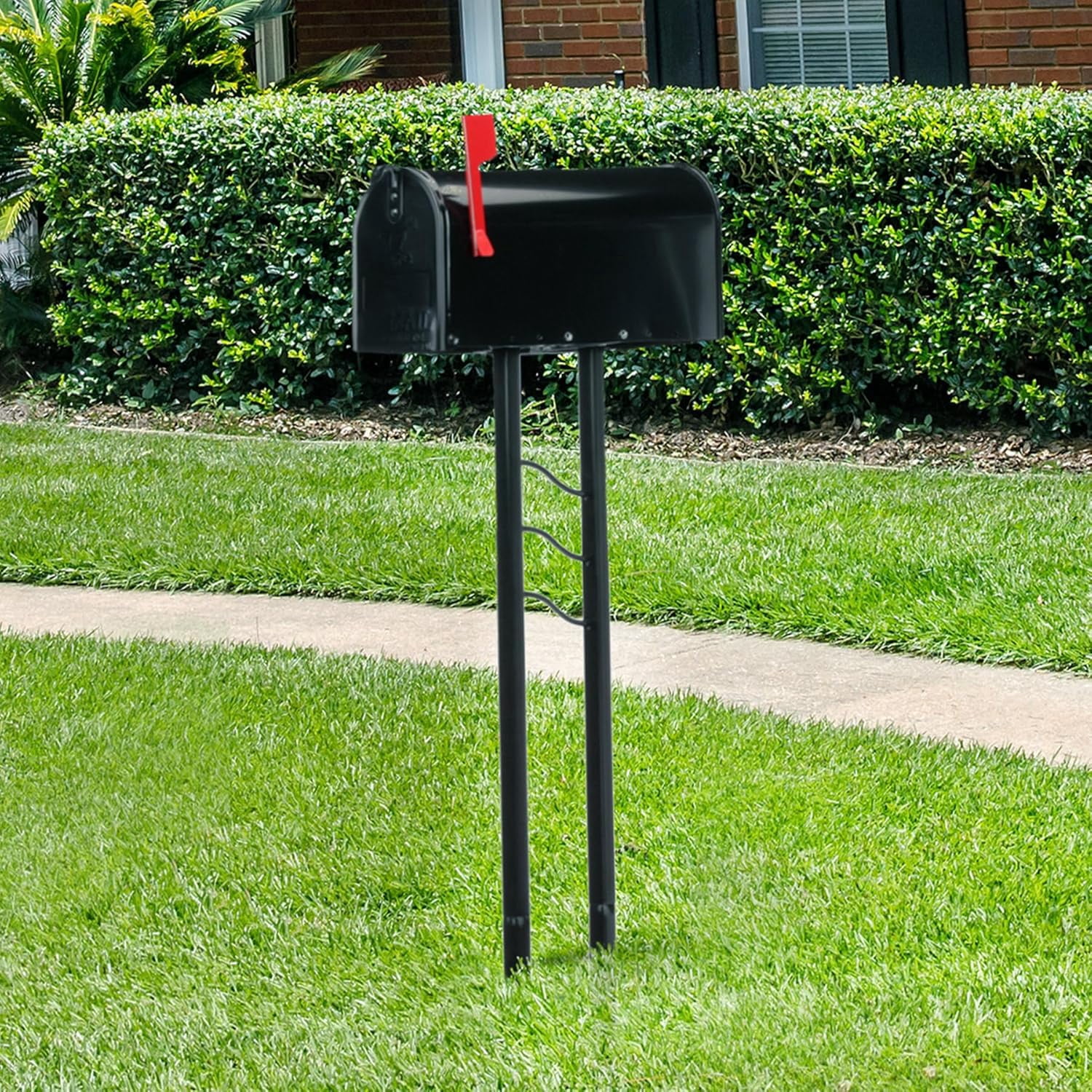 Mailbox To Go Galvanized Steel Mailbox and Post Kit, Black, Medium Capacity
