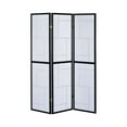 thumbnail image 4 of 3 Panel Folding Floor Screen, Black and White, 4 of 5