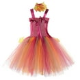 thumbnail image 5 of Gunia Girls Tutu Skirt Elegant Maple Leaf Dress Court Gown Performance With Mesh Layered Stage Pageant Princess Birthday Party Skirts For Kids Toddler Girls Orange 6-7 Years, 5 of 7