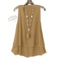 thumbnail image 4 of Hurxie Women V Neck Tank Tops Summer Sleeveless Tunic Casual Basic Shirts True Classic Tees Cute Trendy Clothes Beige M, 4 of 6