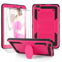 FIEWESEY for Sunshine T1 Elite Case,Shockproof Kids Case for Dragon Touch Y80/Winnovo M8/TECLAST P80H/P80X/Mix/MatrixPad S8/BLU M8L 2022/FOXXD T8/Gateway 8 Inch Tablet Screen Protector (Pink,2 Pack)