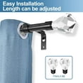 thumbnail image 2 of Urbanest Pierre Cut Crystal Drapery Curtain Rod Set 3/4" (Black, 88"-120"), 2 of 12