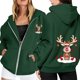 thumbnail image 1 of WILLBEST Sudadera de Mujer con Estampado Navideño, Cremallera, Manga Larga, Bolsillo, Cordón Ajustable y Capucha Informal 2177 XX-Grande, 1 of 8