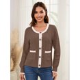 thumbnail image 4 of Usaibhir Womens Knit Button Up Cardigan Sweaters with Pockets Long Sleeve Crew Neck Open Front Sweater Jackets Outerwear, 4 of 8