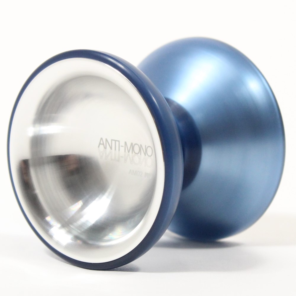 SENSE YOYO Anti-Mono 02 Yo-Yo - Aluminum with PC - Multi-Material YoYo (Lake Blue PC + Glossy Silver)