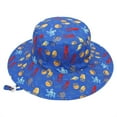 thumbnail image 4 of RTKFRFLM Kids Summer Sun Hat Breathable Beach Bucket Hat for Boys Girls Toddler Sun Protection Gear for Spring Summer Outdoor Holiday Daily Wear Hat Dark Blue 6-24 Months, 4 of 4