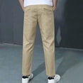 thumbnail image 6 of TGPMGRZ Boys Uniform Pants Elastic Waist Drawstring Summer Casual Chino Joggers Youth Kids Back to School Clothes, 6 of 8