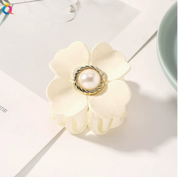 5-Piece Floral Design Hair Claw Clips Set - Elegant and Simple Hair Accessories for Daily Wear, Commuting, and Dates