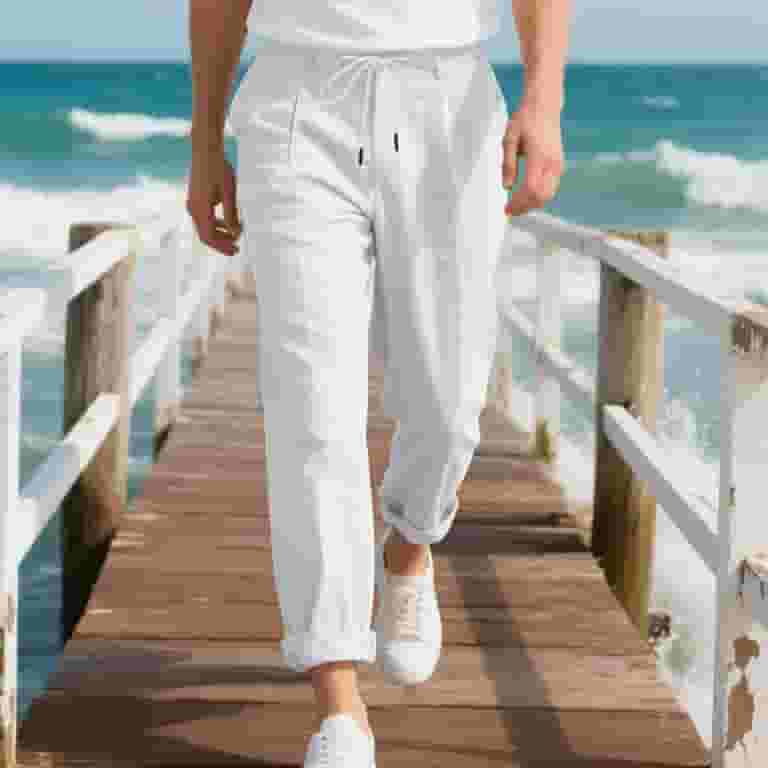 YLSDY Cotton Linen Pants Men Big and Tall Elastic Waist Drawstring