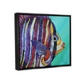 thumbnail image 2 of Stupell Industries Broad Fin Varied Layered Stripes Aquatic Fish Design Painting Jet Black Floating Framed Canvas Print Wall Art, Design by Lisa Morales, 2 of 5