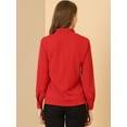 thumbnail image 5 of DARING DIVA Work Office Blouse Pleated Top Shirt XS Red, 5 of 6