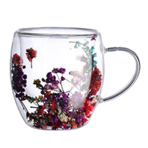 Taza de café de cristal navideña, taza de café expreso de 250ml, taza de té de vidrio aislado, taza reutilizable de la mañana, Taza de leche, taza de A
