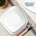 Corelle Vivid White Dinner Dishes Ware, 16piece Square Set, Service