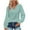 Green, variant on LYXSSBYX Long Sleeve Shirts for Women Fashionable Women's Solid Color Hollow V-neck Pullover Long Sleeved Casual Top