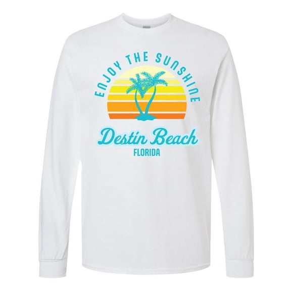 Inktastic Summer Enjoy the Sunshine Destin Beach Florida in Blue Long Sleeve T-Shirt