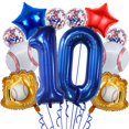 thumbnail image 1 of Globos de fiesta HEPAPATE Baseball para 10º cumpleaños, color azul marino, 1 of 6