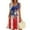 Red, variant on Women's Boho Square Neck Dress, Sleeveless Flowy Summer Sundress with Independence Day Design, Ideal for Festivals and Travel,Blue L