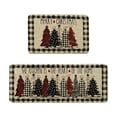 thumbnail image 2 of Lilgiuy Christmas Kitchen Mats, Vintage Kitchen Rugs Set of 2 Christmas Kitchen Runner Rugs Christmas Tree Decorations for Floor, Bathroom, Living Room, Doorway, 16x24in+16x48in, 2 of 6