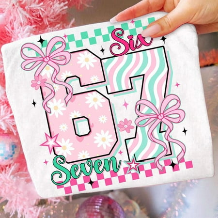 DOPASHIRT Funny Six Seven Coquette Bow Shirt, 67 Viral Internet Design, Preppy Girly Floral Design, Trending Social Media Shirt, 6 7 Noel Unisex S-5XL Hot Trending Shirt, Vintage Birthday Gift