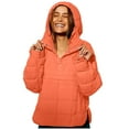 thumbnail image 2 of Rigardu Hoodies for Women Pullover Women's Quilted Pullover Puffer Jacket Oversized Long Sleeve Hooded Coats Winter Warm Lightweight Outwear with Pocket Womens Hoodies Orange Xl, 2 of 9