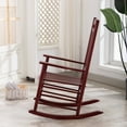 thumbnail image 4 of BplusZ Wood High Back Rocking Chair, Red, 4 of 6