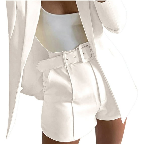Ltctricy Shorts for Women Trendy High Waisted Pleated Business Casual Dress Shorts Work Shorts with Belt Pockets