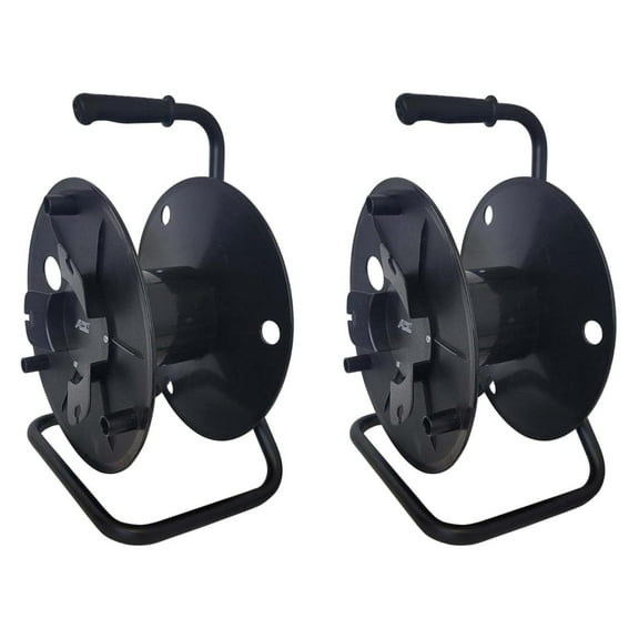 Two-Pack Deluxe Portable Cable Reels, Total Capacity: 1440 Feet of 6mm Black Cable, Each Reel: 720 Feet, Black
